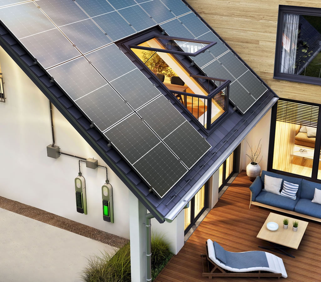 LONGi solar panels on house roof