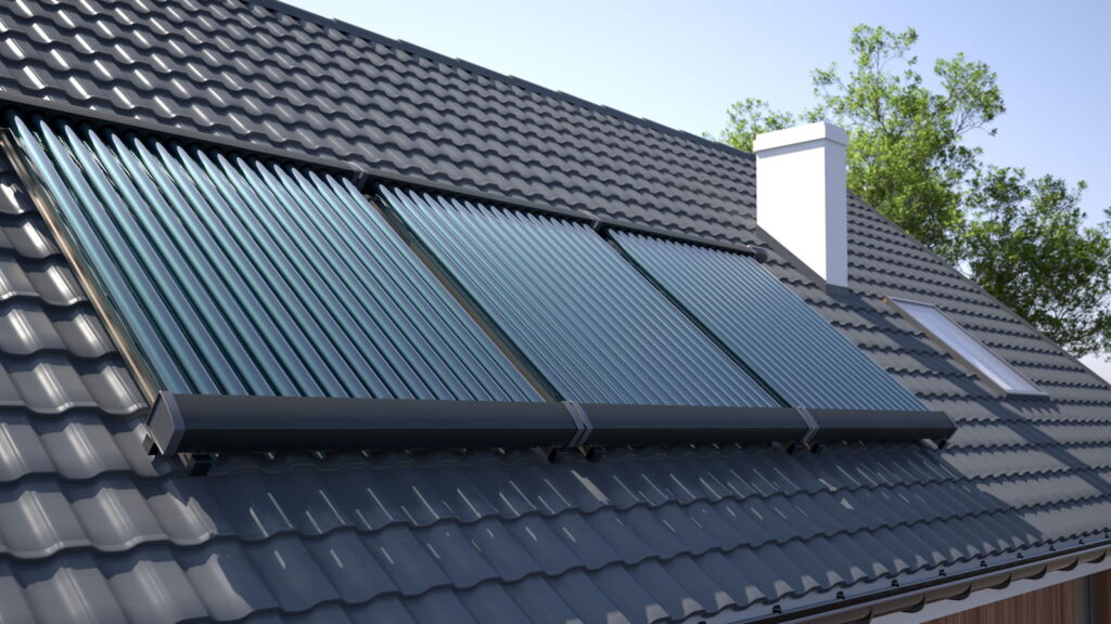 Solar water heater on the roof