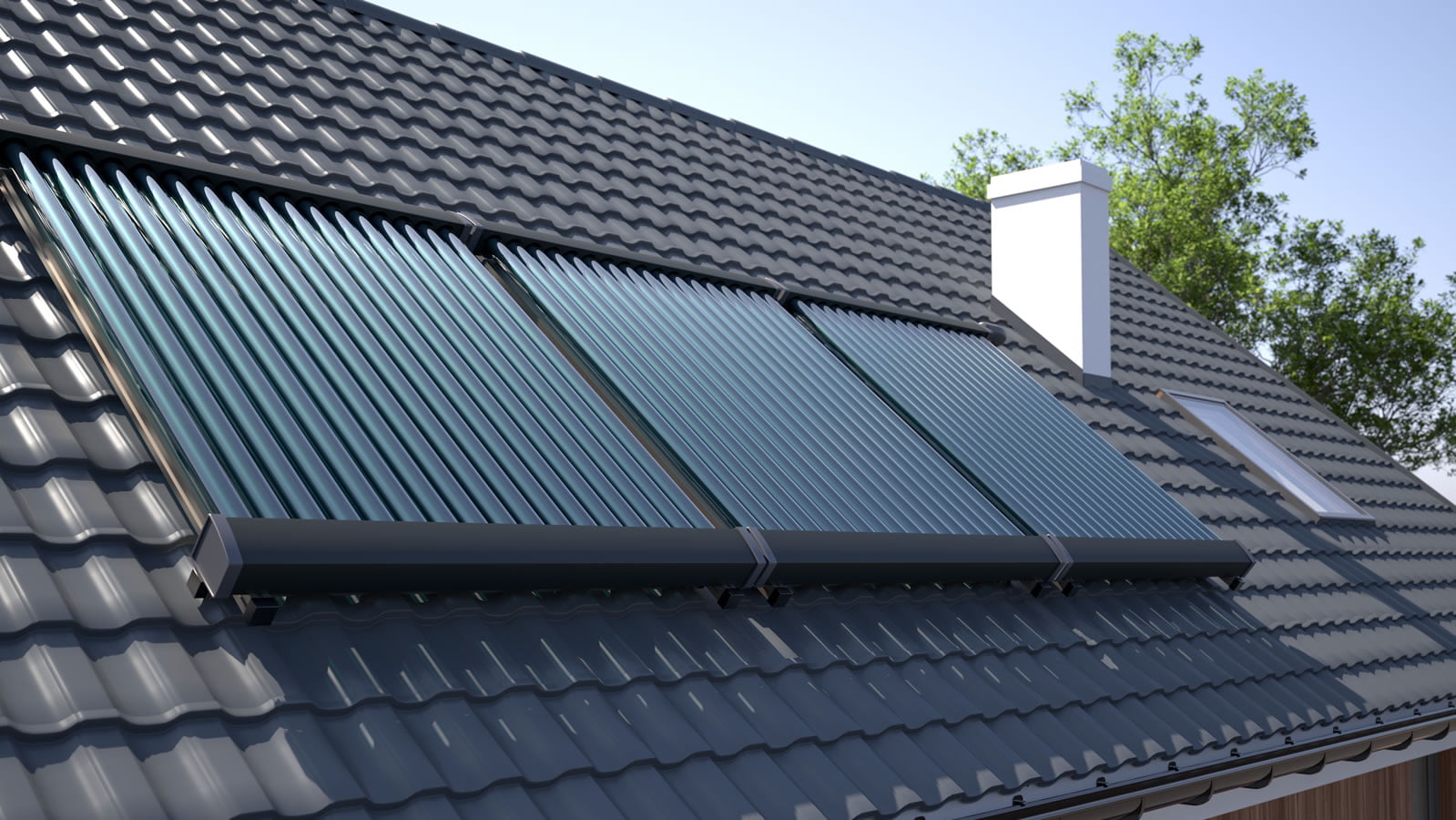 blog-1600-solar-thermal Solar water heater on the roof